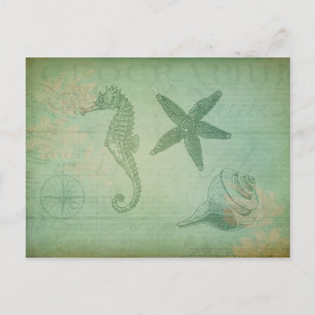 Postal Animales oceánicos y castillos marinos (Anverso)