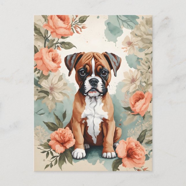 Postal Animales para bebés | Boxer Puppy (Anverso)