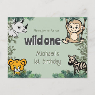Postal Animales salvajes de Safari lindo