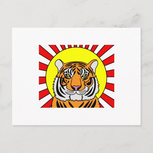 Postal Animales salvajes de tigres de fiesta (Anverso)