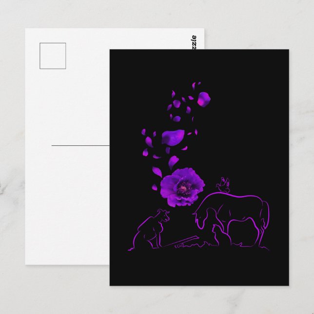 Postal Animales También Sirvieron Memorial de Amapola Púr (Anverso / Reverso)