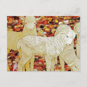 Postal Animales Tiernos Vintage de Pascua
