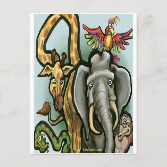 Postal Animales zoológicos (Anverso)