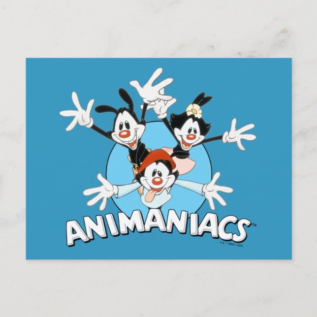 Postal Animaniacs | Hermanos Warner Brazos Abiertos Gráfi (Anverso)