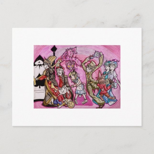 Postal Anime Alice en el país de las maravillas (Anverso)