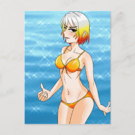 Postal Anime Bikini Chica