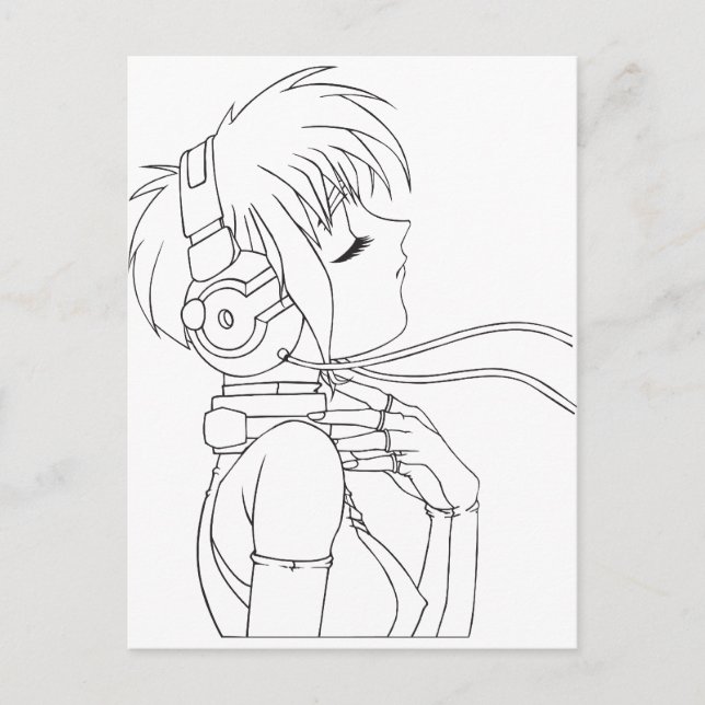 Postal Anime Chica (Anverso)