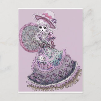 Postal Anime Chica Rosa Victoriano Gothic Lolita Vintage