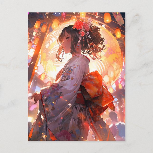 Postal Anime Chica Stars (Anverso)