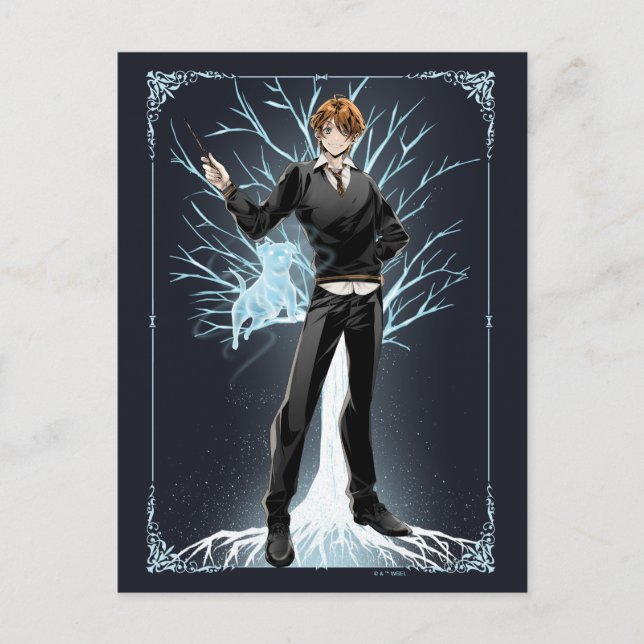 Postal Anime el Patronus perro terrier de Jack Russell de (Anverso)