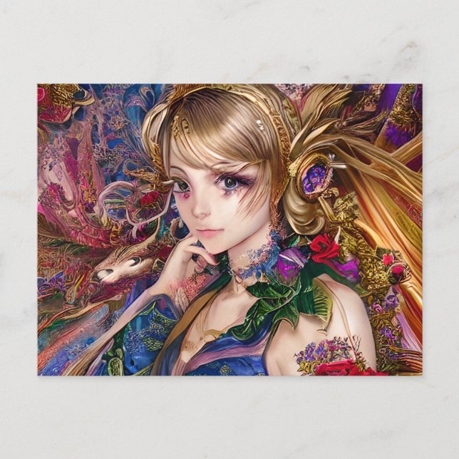 Postal Anime en la sala del palacio (Anverso)