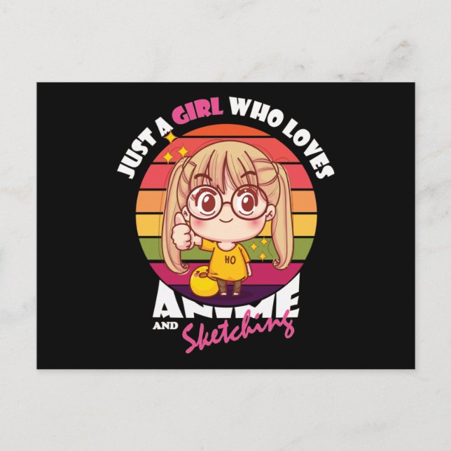 Postal Anime Kawaii Girl | for Anime & Sketching Lover (Anverso)