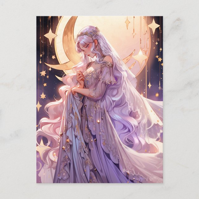 Postal Anime Moon Princess Fantasy Art (Anverso)