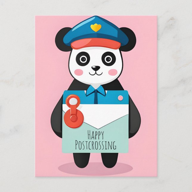 Postal Anime Panda, Happy Postcross, (Anverso)