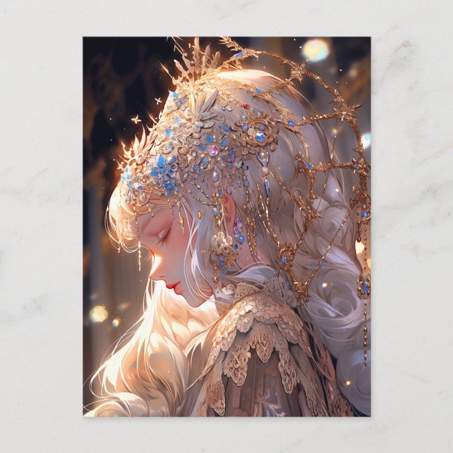 Postal Anime Princess Chica Fantasy Art (Anverso)