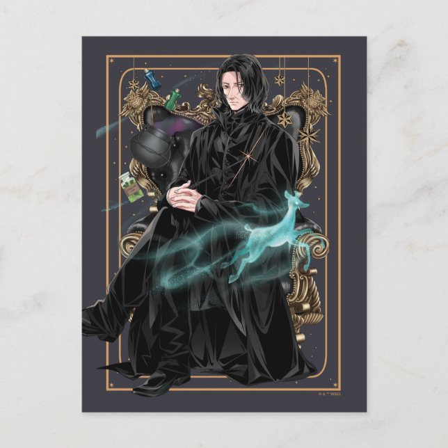 Postal Anime Profesor Severus Snape sentado (Anverso)