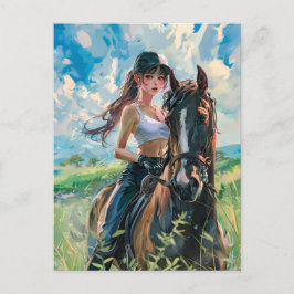 Postal Anime Rider en el majestuoso paisaje montañoso