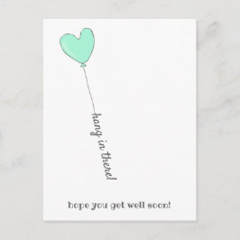 Postal ¡Ánimo! - Globo Teal Adorable - Mejora Pronto