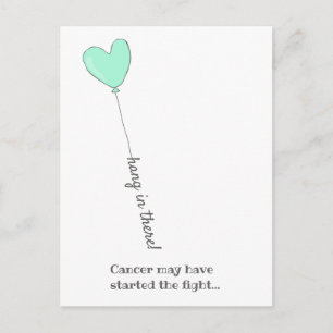 Postal ¡Ánimo! - Vencer el Cáncer - Globo Teal Adorable
