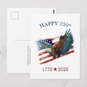 Postal Aniversario 250 de América Patriótico 4 de Julio