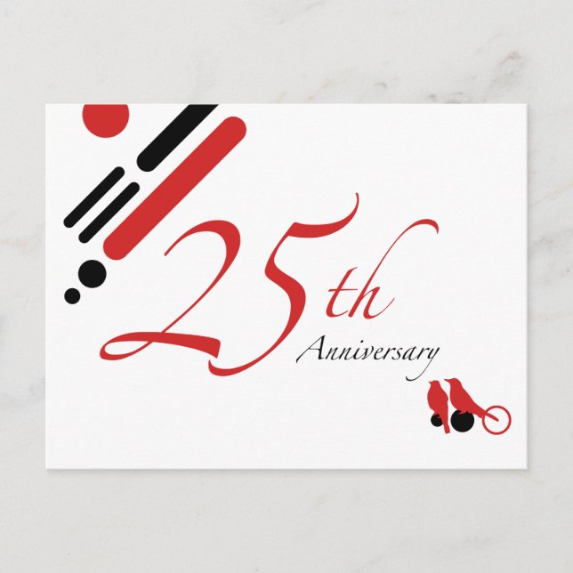 Postal Aniversario 25 (aves mod) (Anverso)