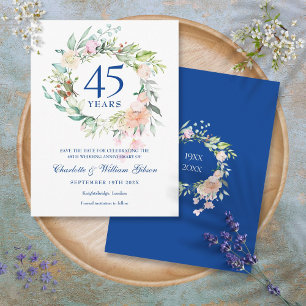 Postal Aniversario 45 o 65: Save the Date de Rosas