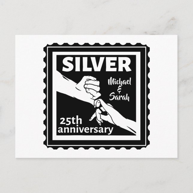 Postal aniversario boda 25 años de plata (Anverso)