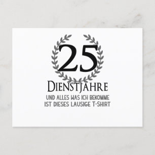 Postal Aniversario de 25 años de la empresa Empleado Empr