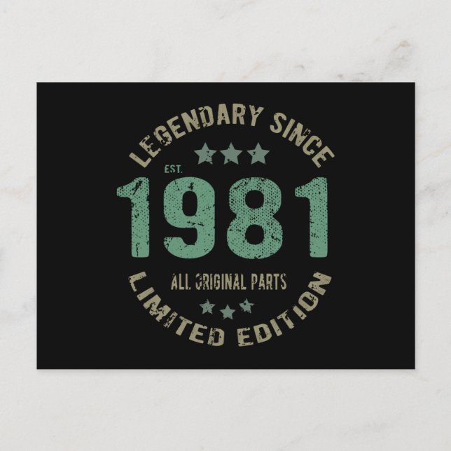 Postal Aniversario de 40 años Leyenda Cumpleaños 40 (Anverso)