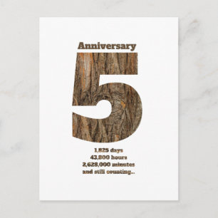 Postal Aniversario de 5 Años - Milestone de Aniversario d