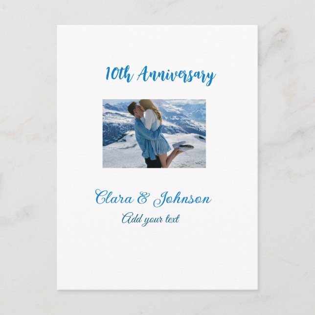 Postal Aniversario de boda agregar nombre año imagen text (Anverso)
