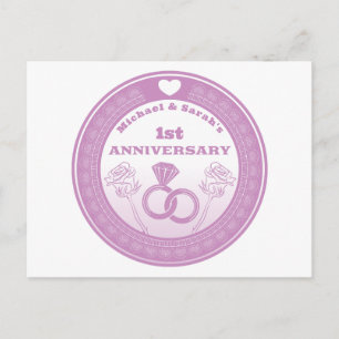 Postal Aniversario de boda Cambio de aspecto en encaje de