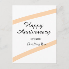 Postal aniversario de bodas feliz líneas pastel naranja n