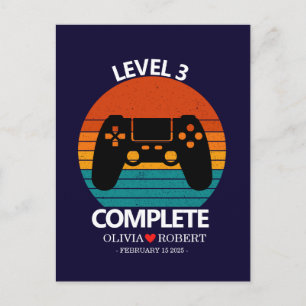Postal Aniversario de bodas número 3 Videojuego Retro Per