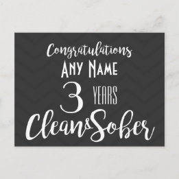 Postal aniversario de cumpleaños de sobriedad personaliza