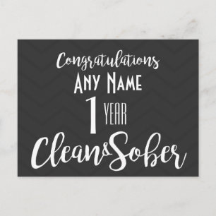 Postal aniversario de cumpleaños de sobriedad personaliza