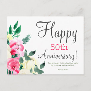 Postal Aniversario de la Biblia Floral Verso Postcard