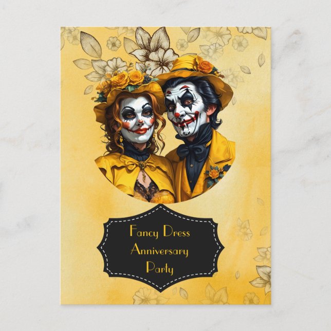 Postal Aniversario de la caricatura del vestido amarillo (Anverso)