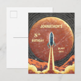 Postal Aniversario de la diversión del espacio del Univer