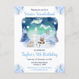 Postal Aniversario de la nacimiento de animales del Ártic