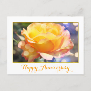 Postal Aniversario de la preciosa rosa amarilla