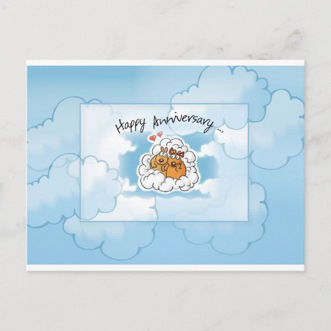Postal Aniversario de los perros en las nubes (Anverso)