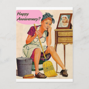 Postal Aniversario de Retro Housewife
