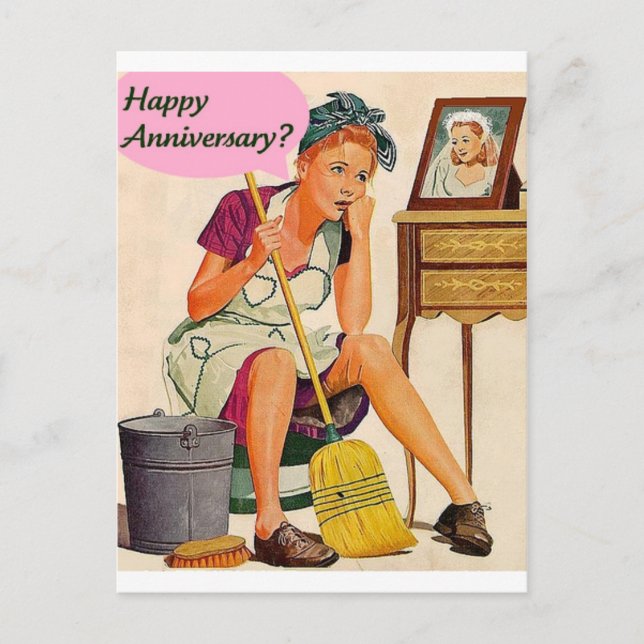 Postal Aniversario de Retro Housewife (Anverso)