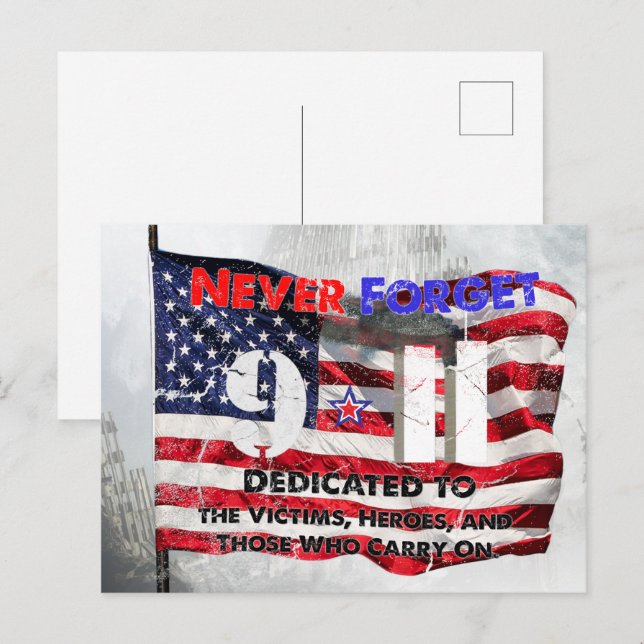 Postal Aniversario del 11 de septiembre (Anverso / Reverso)