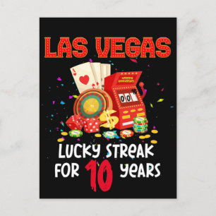 Postal Aniversario del Boda de Las Vegas: Pareja afortuna