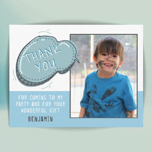 Postal Aniversario del marco azul lindo Gracias foto