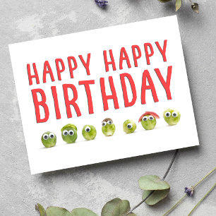 Postal Aniversario divertido de Veggie - Diseño de brotes