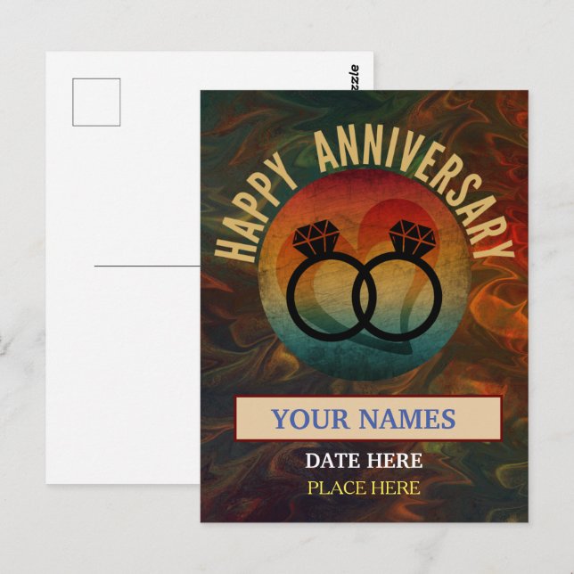 Postal aniversario feliz (Anverso / Reverso)