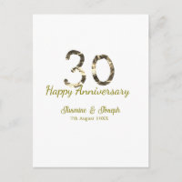 Aniversario feliz 30 dorado metálico agregar nombr